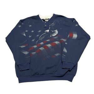 Vintage Men’s Large United States Constitution Patriotic Bald Eagle Sweater